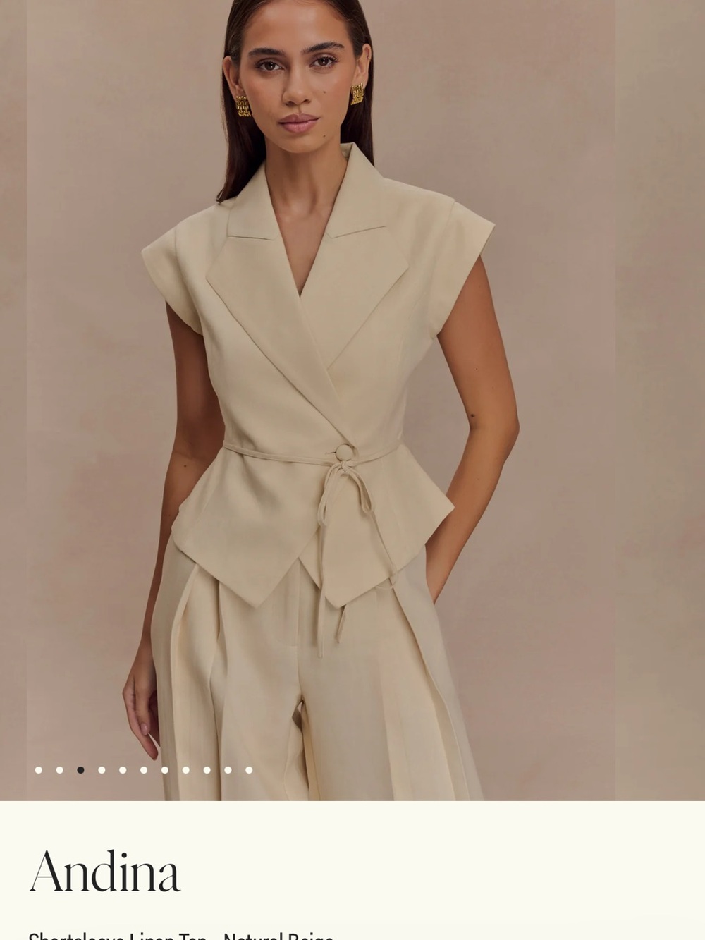 Meshki Andina Natural Beige Sleeveless Wrap Vest